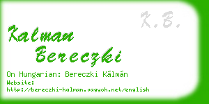 kalman bereczki business card
