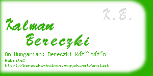 kalman bereczki business card